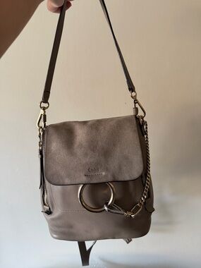 Chloe Shoulder Bag in Taupe with Gold Hardware